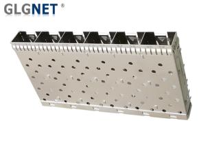 China 6 Ports Ganged SFP Cage Compatible With SFP Transceiver Press Fit factory