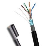 1000FT FTP CAT5E Outdoor PE+PVC 0.47mm Solid Black Network Cable Pass Fluke