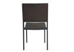 Black Outdoor Dining Armless Chair With Aluminum And Wicker For Patio