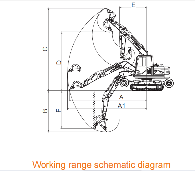 X9 Breaker Wheel Crawler Excavator And Clamp Yellow Colour