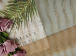 Khaki Polyester Crinckle Mesh Pleated Lace Fabric For Evening Dress