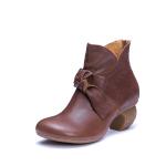 S094 New Martin boots retro leather handmade bowknot fashion wedge heel ladies