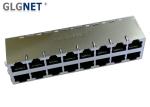 16 Ports Magnetic Rj45 Jacks 10 100 1000 Base T 0.2 mm Thickness With Brass