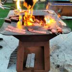 850mm Diameter Corten Steel Fireplace Grill Smoker Bbq Grill INTERTEK Certified