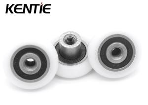 China POM Home Sliding Barn Door Wheels M4x20x5.5mm Grease Lubrication factory