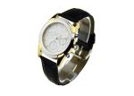 Black And Gold Chronograph Watch , White Dial Chronograph Watch SS Back Cover