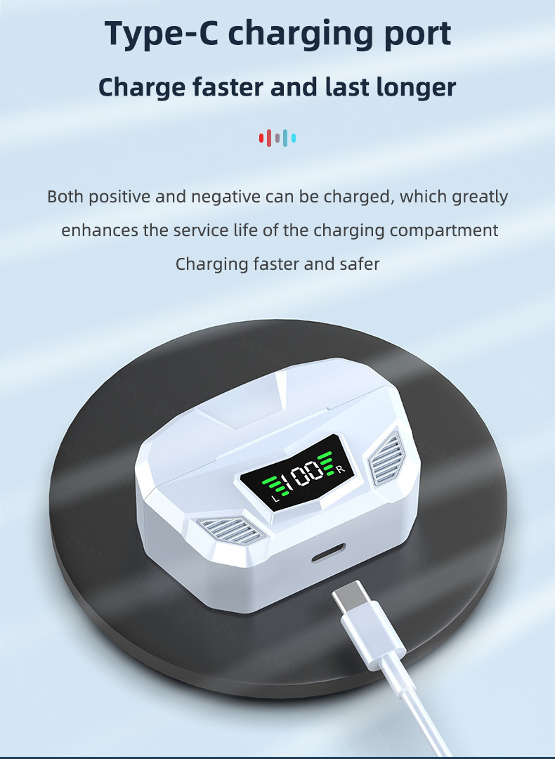 13mm Audio Driver Bluetooth Earphone BLE 5.1 ABS For Game