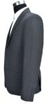 Classic Measure Mens Slim Fit Tailored 3 Pieces Suit Dark Grey Stripe Business
