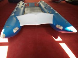 China PVC Fabric Catamaran Work Boat 450cm Inflatable Catamaran Boats For Water Sports factory