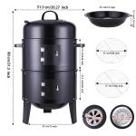 Outdoor Kitchen Trolley Barbecue with 4 Burners Gas BBQ Grill and Flame Safety