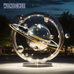 Large Square Metal outdoor stainless steel sculpture Abstract Galaxy Universe