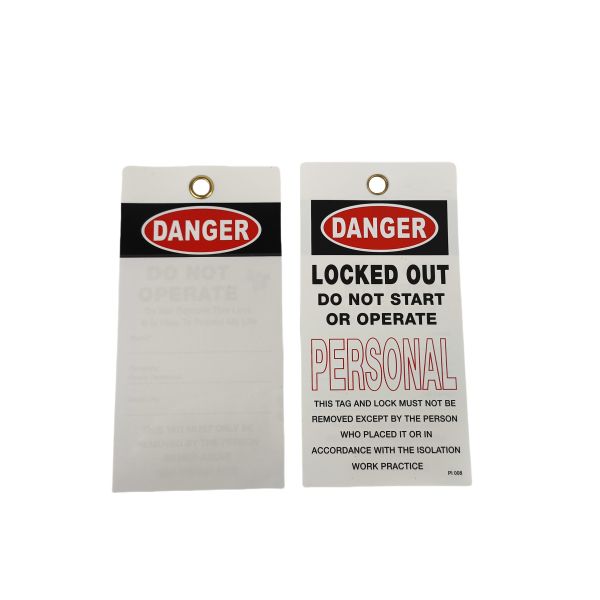 Custom Danger Locked Out Tag Vinyl Plastic Self-Laminating 2-Sided Danger Safety Tags With Photo