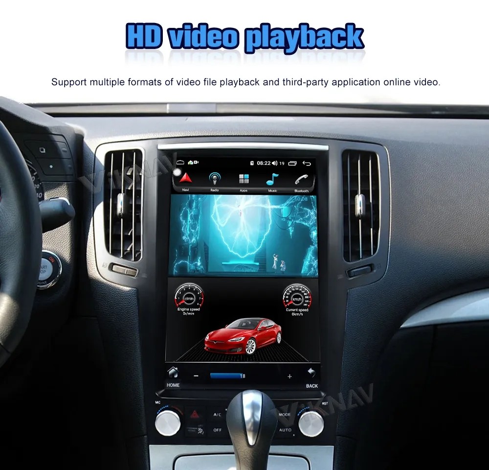 12.1 Inch Touch Screen Stereo For 2004-2015 Infiniti G25 G37 Navigation GPS Multimedia DVD Player Wireless Carplay 4G