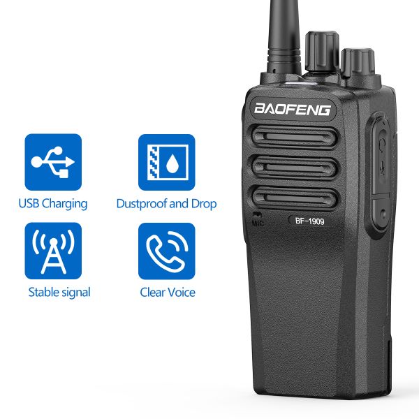 Baofeng BF-1909 Dual Band Walkie Talkie 5W IPX6 Waterproof 1000 Channels