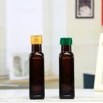 Square 100ml Brown Glass Olive Oil Bottle With Plastic Cover