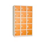 Steel Office Furniture Knock Down Metal Lockers 15 Door 0.7mm Thick