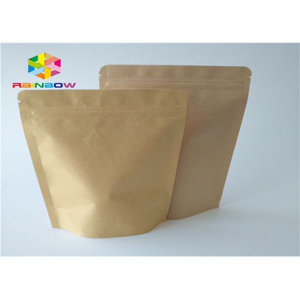 Customized printed kraft paper k stand up pouch beef jerky snack plastic packaging bag with clear window