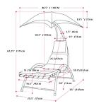 Outdoor Metal Fabric Beach Patio Garden Hammock Swing Chair with Canopy 118*171