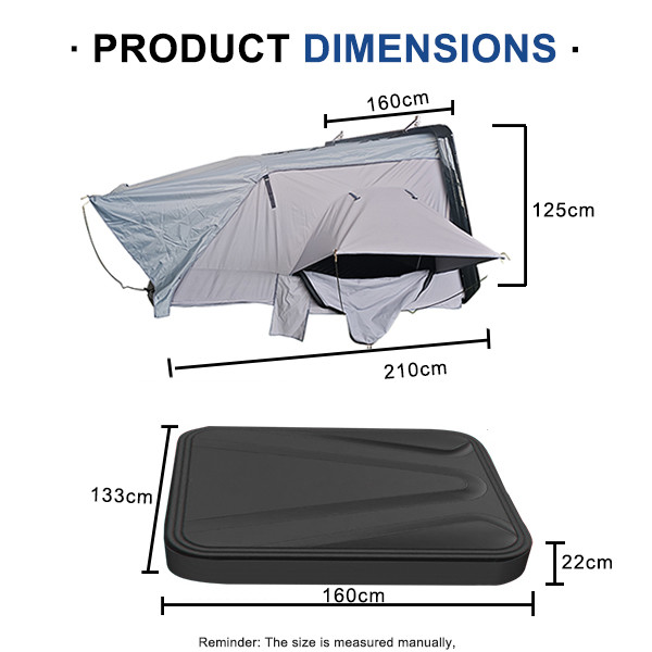 Waterproof Windproof 4 Person Roof Top Tent Slim Camping
