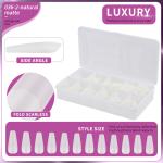 Long Coffin False Nails Press On Full Cover Ballerina Fake Acrylic Nail Tips 11