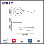 Stainless Steel Fire Door Lever Handle EN1906 and EN1634 Satin Finish