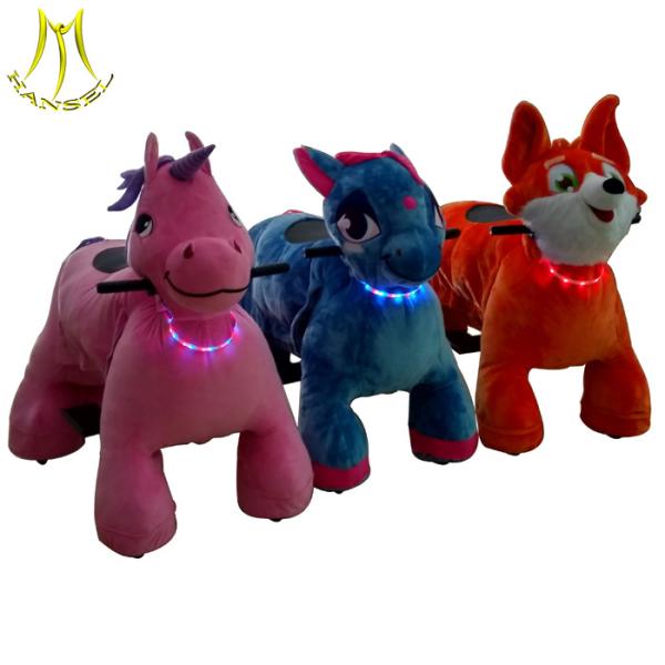 Hansel high quality stock coin operated plush electric animal bike for sale