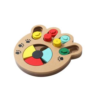 China Bite Resistant Claw Shaped Dog Feeding Toy With Wooden Bone factory