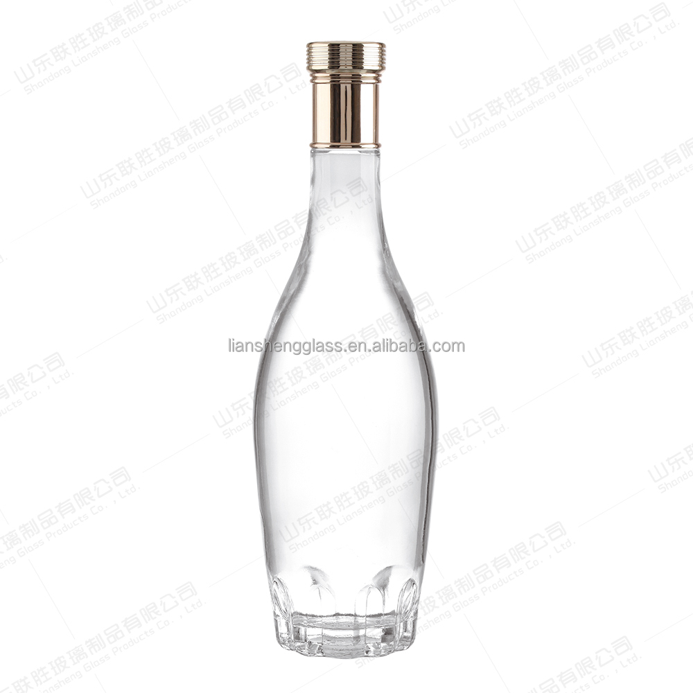 Glass Collar Vase Shaped Bottle 500ml 750ml 1000ml for Water Wine Spirits Brandy Vodka