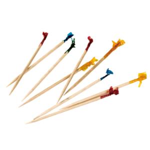 China 6.5 Cm Colorful Disposable Decorative Bamboo Wood Tooth Picks For Cocktail Fruit factory