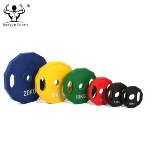 China 0.5kg-25kg Rubber Coated Fitness Weight Plates With High Density Customized Logo factory