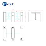 Half Height Glass Swing Turnstile Electric Fingerprint 30-40 People/Min Passing