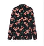 Woven Fabric Cool Women Jacket Ladies Flower Print Long Sleeve Coat For Autumn