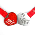 Recycle Valentines’ Day Fun Run Heart Medals Personalized With Names