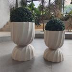 Customized Fiber Clay Planter Waterproof For Flower / Green Plant