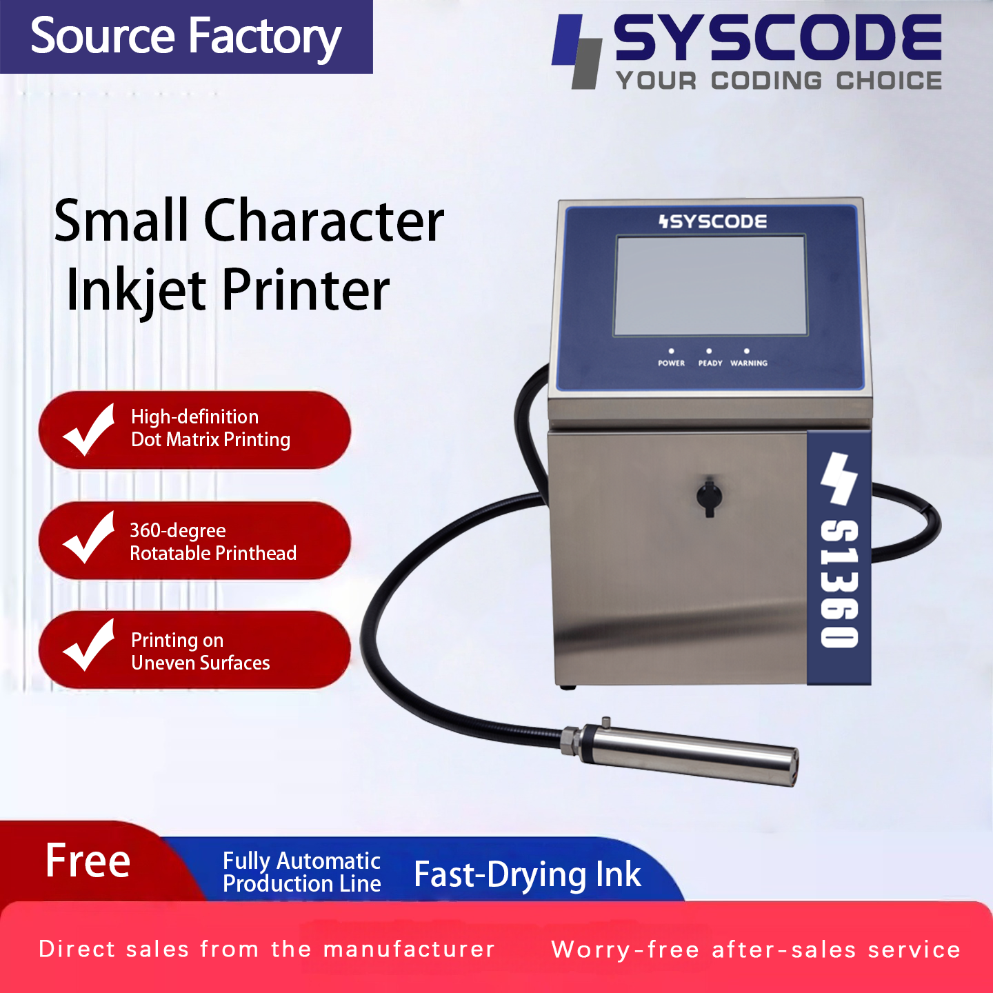 China CIJ Inkjet Printer - Designed for beverage bottling lines. IP66 waterproof, anti-condensation, prints dates, batch &amp; QR codes. factory