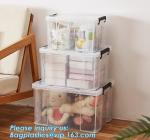 Customized Clear Household Large Storage Boxes With Lids, household large clear