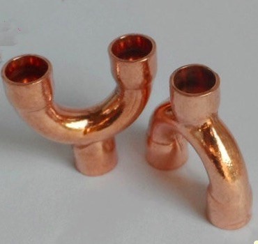 Y Type Copper Tee Refrigeration Butt Weld Fittings Copper Pneumatic Connector