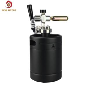 China Matte Black CO2 Mini Keg Dispenser With Regulator And Tap Spear factory