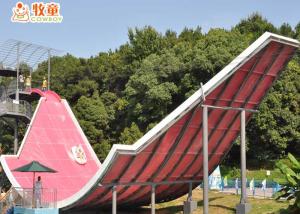 China Customized Fiberglass Water Slide In Indoor Water Park , Maximum Angle 45° factory
