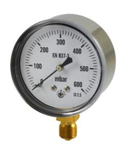 China 1/8 Npt Low Pressure Capsule Gauge 0-10 Psi Steel Chromed Plated Case factory