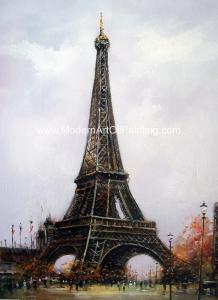 China Impression Style Eiffel Tower Oil Painting On Canvas 50x60 Cm Home Decor factory