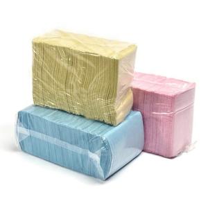 China Waterproof Colorful Disposable Consumable 3ply Scarf Apron Dental Bibs factory