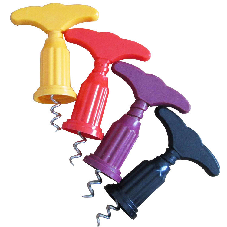 Wine bottle opener plastic 8*12cm four colors logo customized