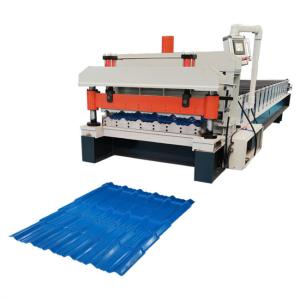 China Galvanized Steel Roof Tile Roll Former 380V 50Hz Plc Control System factory