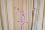 Pink Metal Entryway Coat Rack With Umbrella Stand , 2.8kg Bedroom Jacket Hanger