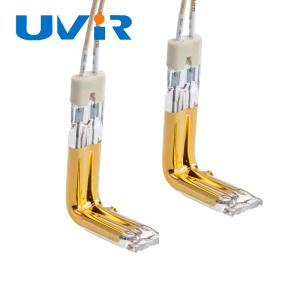 China Double Tube Halogen Quartz Tube Infrared Heating Lamp Gold Coated factory