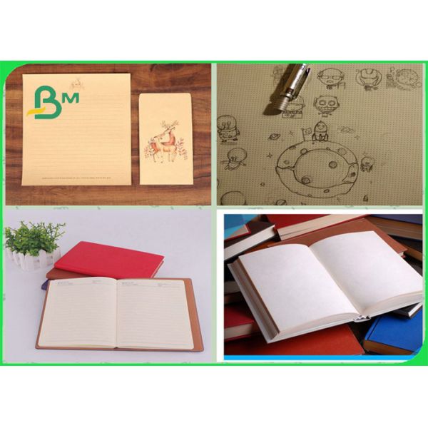 60gsm 70gsm soft color Good writing performance Cream paper for notebook 