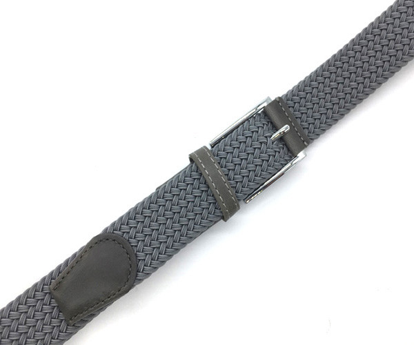 Elastic Fabric Woven Stretchy Braided Belts For Men / Women With Light Grey Color
