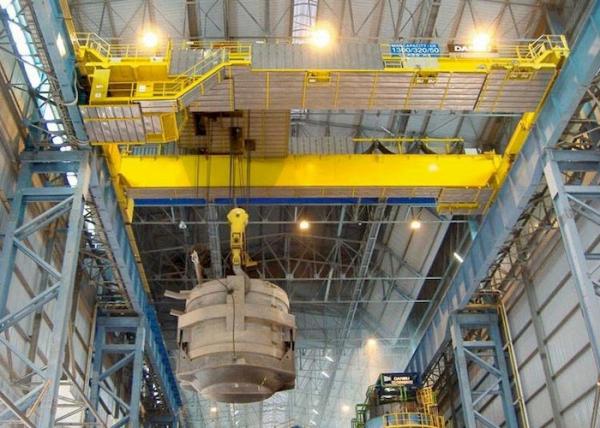 QDY 5-74/20 Ton Double Girder Steel Gantry Crane A7 Double Hook Casting Ladle