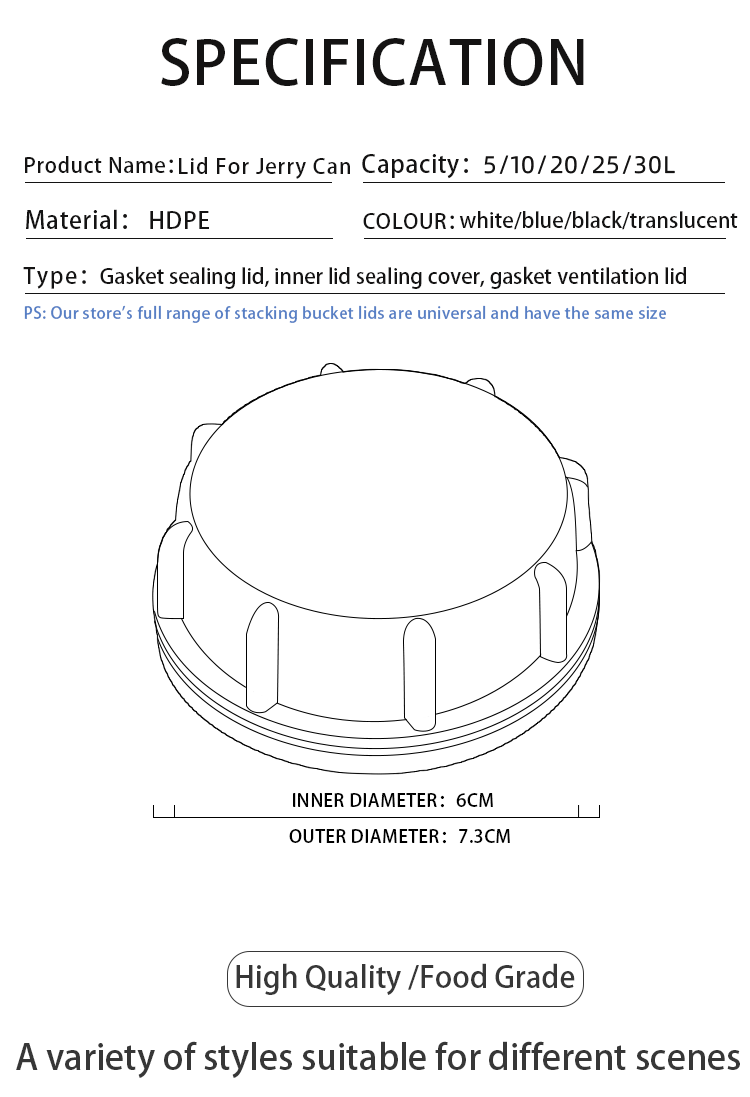 Custom Order Accepted 38mm 53mm 60mm Black and White Screw Cap for Engine Oil Bottle